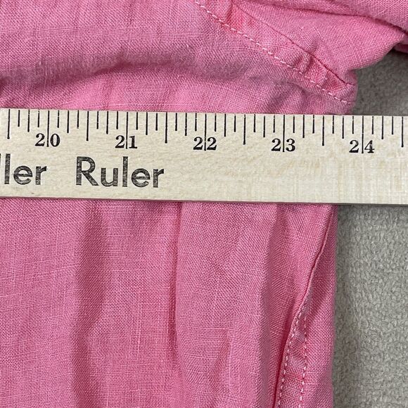 Tommy Bahama Shirt Adult Large Pink Linen‎ Hawaiian Pocket Beach Mens - Picture 5 of 13